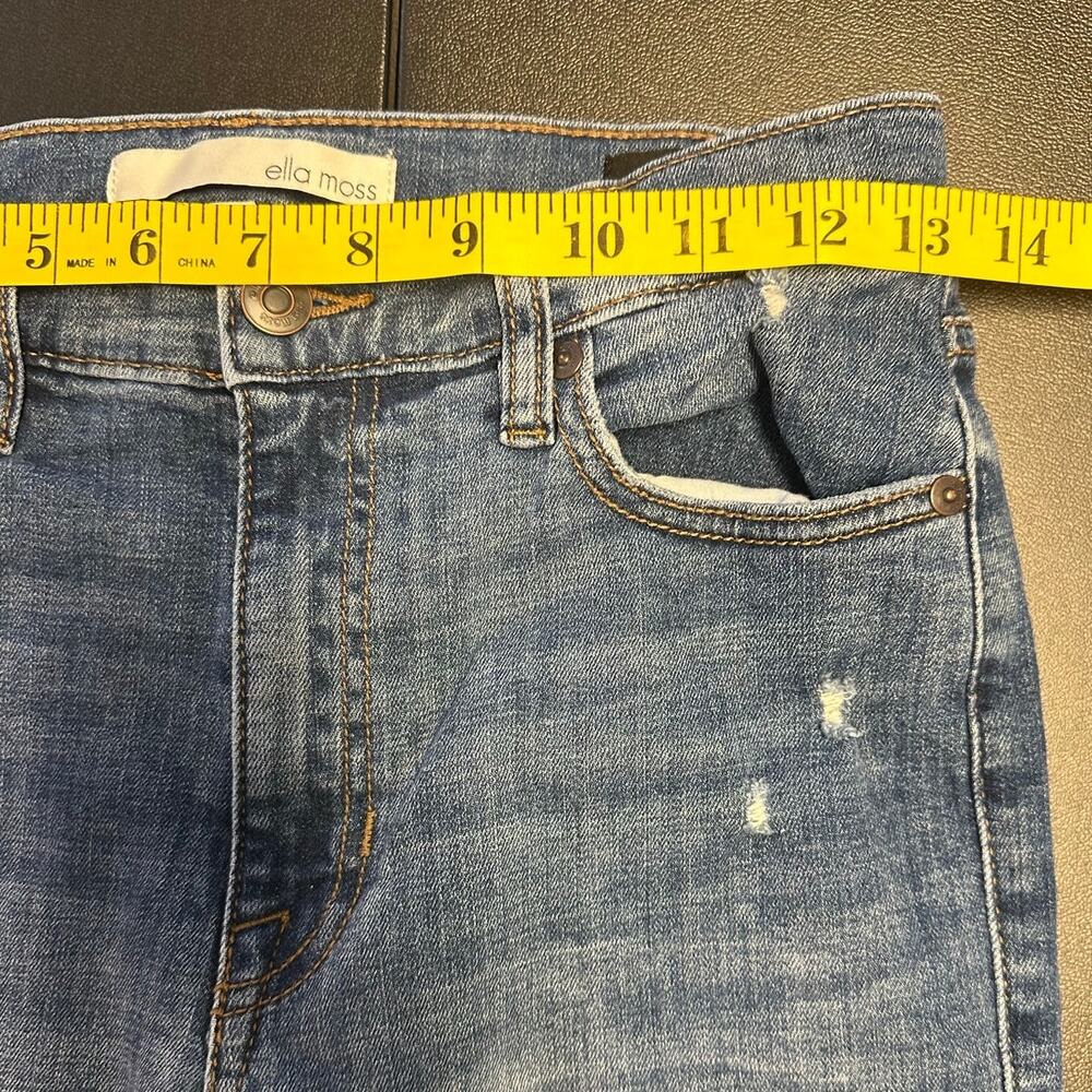 Cropped Wide Leg Jeans Womens 27 Raw Hem Distressed Medium Wash Trendy Deni - Picture 9 of 11